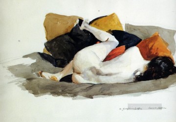 Edward Hopper Painting - reclining nude Edward Hopper